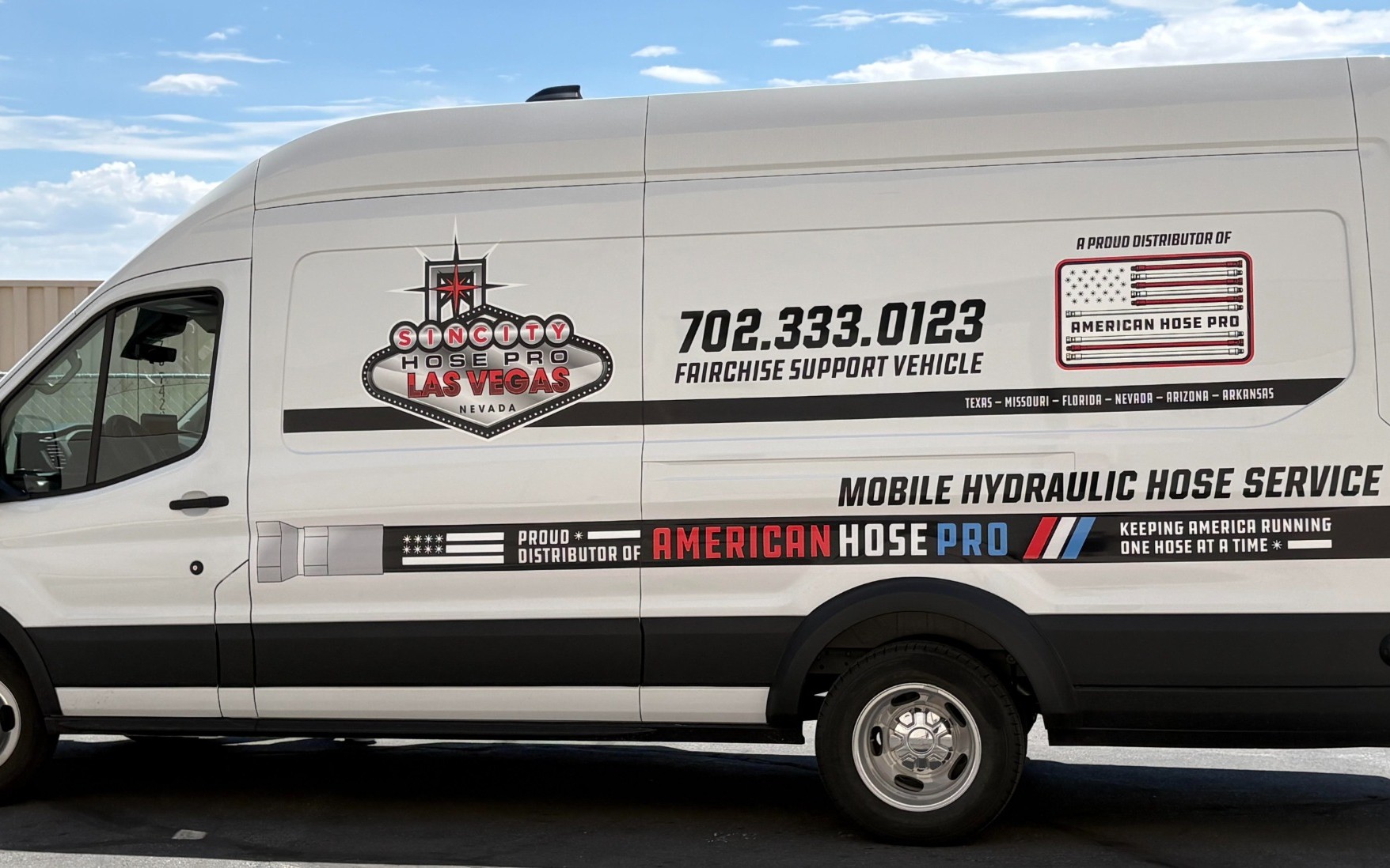 Sin City Hose Pro mobile hydraulic hose service truck in Las Vegas