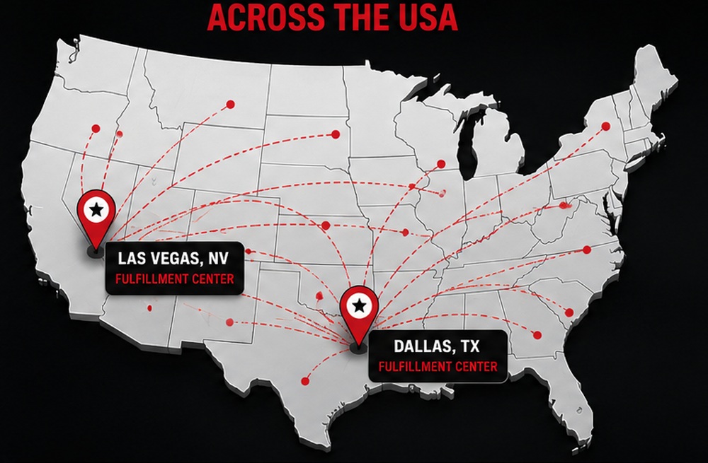 United States nationwide hydraulic hose fulfillment map