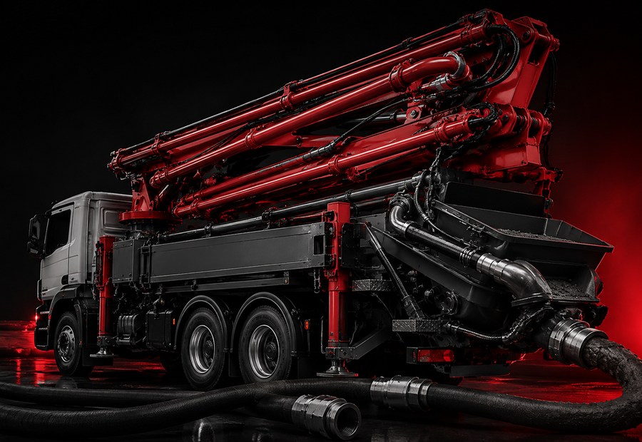 Concrete equipment hydraulic hose service